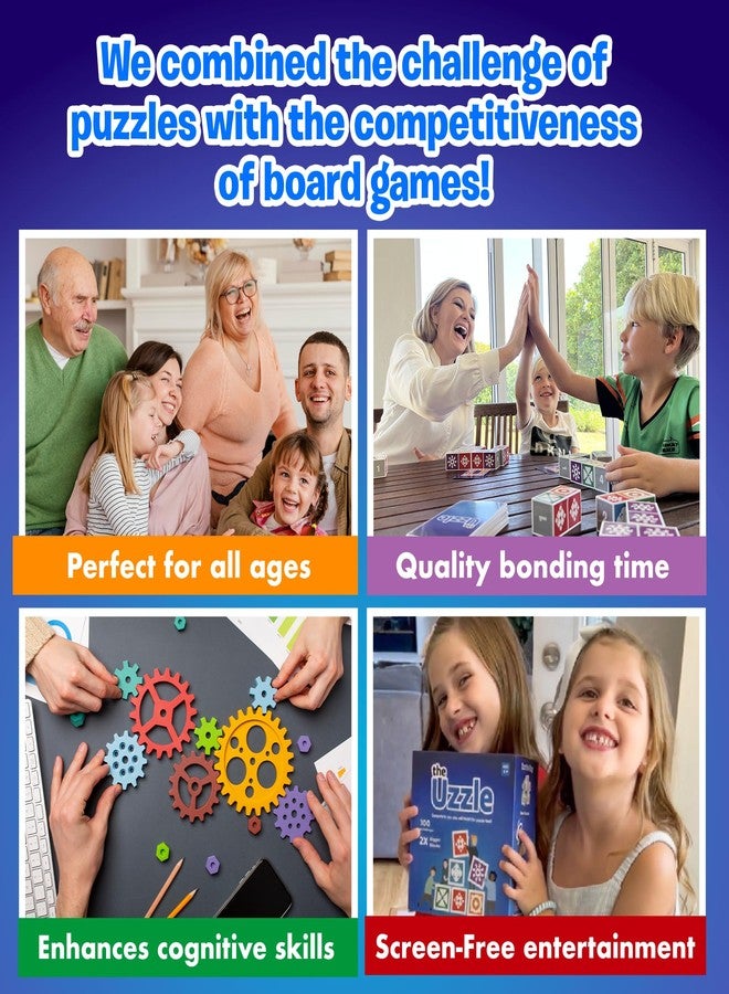 The Uzzle Uzzle 3.0 Board Game & Blockwork Bundle - Ultimate Family Fun Pack - Fast-Paced Puzzle Games for Ages 4+ - Multiple Difficulty Levels - 2 to 4 Players - Image 2